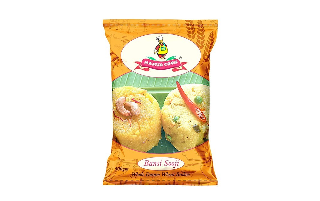 Master Cook Bansi Sooji Whole Wheat Durum Broken   Pack  500 grams